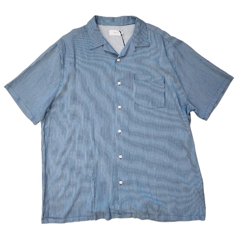 Onia NWT Blue Shirt XXL White East Hampton Stripe Shortsleeve Button Shirt 2xl